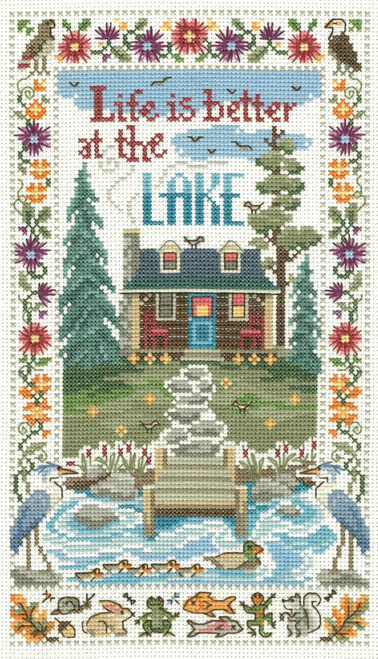 Imaginating Counted Cross Stitch Kit 6.5"X11"-At The Lake (14 Count) I3385K