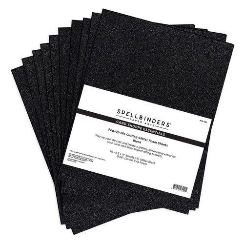 Spellbinders Pop-Up Die Cutting Glitter Foam Sheets-Black SCS292 - 811305039905