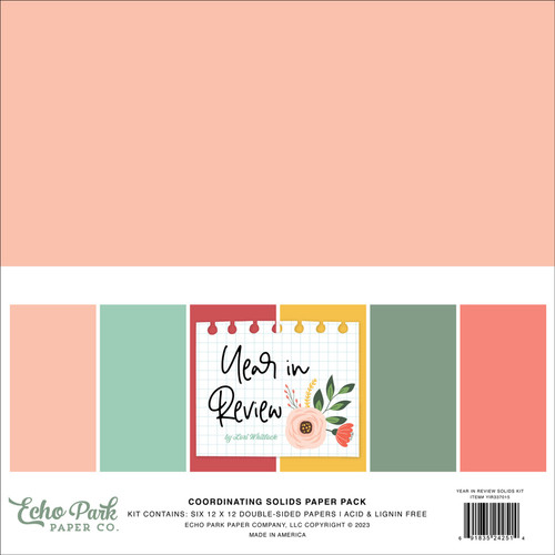 Echo Park Solids Collection Kit 12"X12"-Year In Review IR337015 - 691835242514