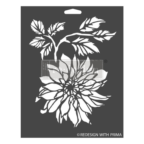 Prima Re-Design Decor Stencil 9"X12"-Dahlia Garden - RE665326 - 655350665326