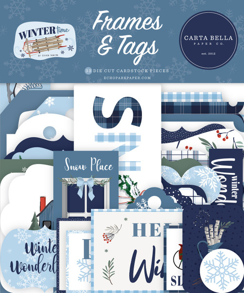 Carta Bella Cardstock Ephemera-Frames & Tags, Wintertime - WT334025 - 691835235516