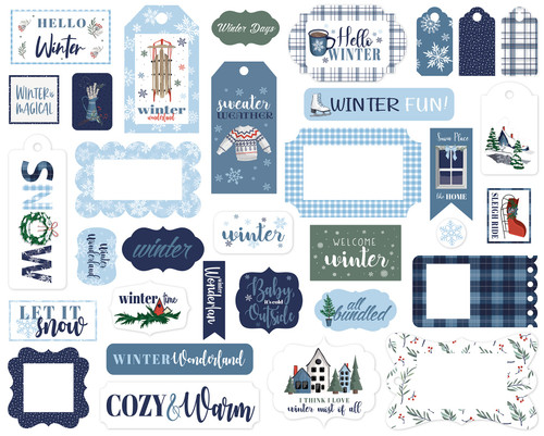 Carta Bella Cardstock Ephemera-Frames & Tags, Wintertime - WT334025