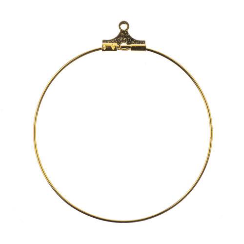 John Bead Earring Hoop Large 38mm 10/Pkg-Gold - 1401150