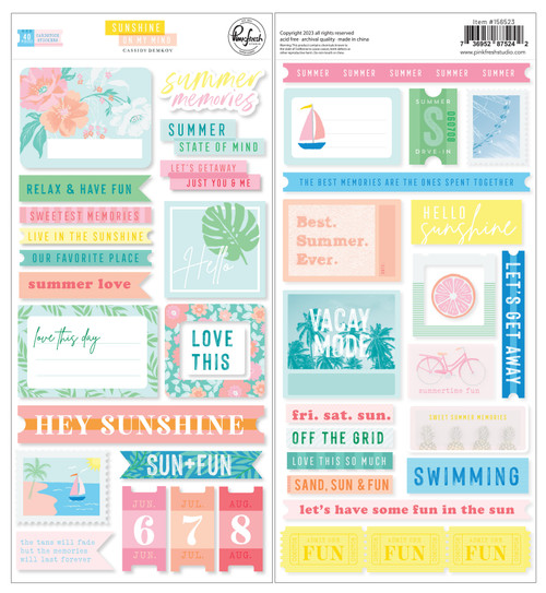 Pinkfresh Cardstock Stickers-Sunshine On My Mind PF156522 - 736952875242