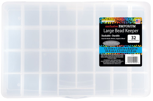 The Beadery 32 Compartment Storage Box-13.75"X8.625"X1.375" - 2176 - 045155901246