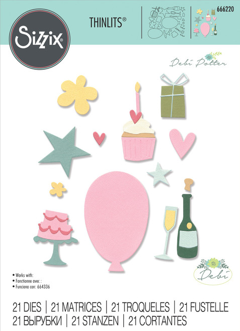 Sizzix Thinlits Dies By Debi Potter 21/Pkg-Fabulous Everyday Shapes 666220 - 630454284598