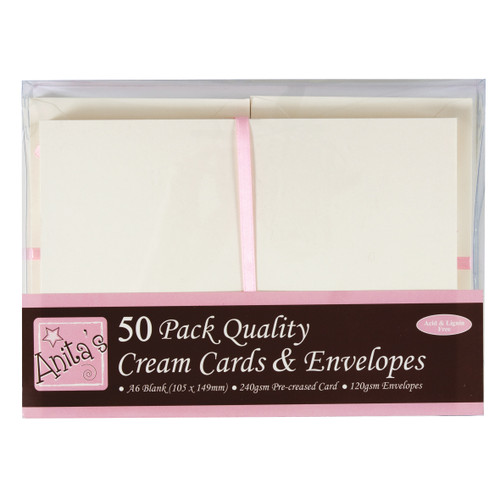 Anita's Cards W/Envelopes A6 50/Pkg-Cream A1511021 - 5038041922116