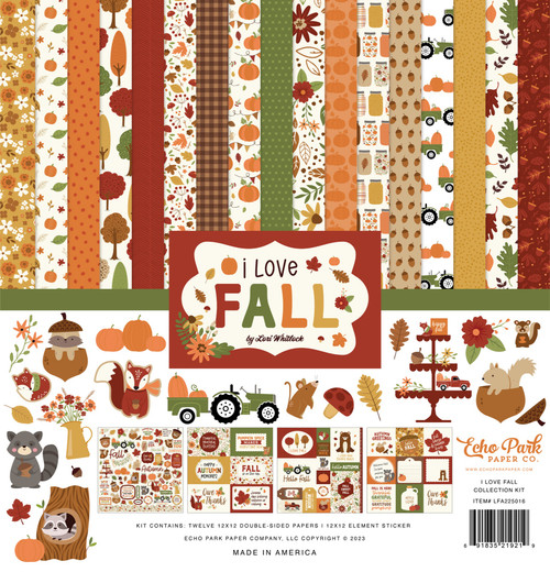 Echo Park Collection Kit 12"X12"-I Love Fall FA225016 - 691835219219