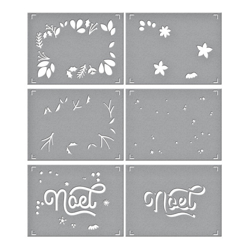 Spellbinders Stencils From The Layered Christmas Stencils-Noel Foliage STN067