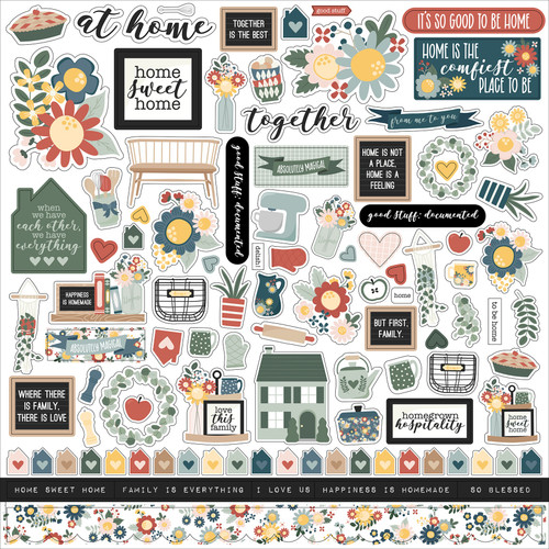 Echo Park Elements Cardstock Stickers 12"X12"-Good To Be Home TH336014 - 691835247014