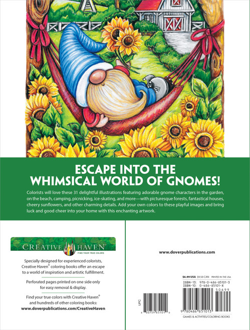 Creative Haven: Gnome Sweet Gnome Coloring Book-Softcover B6851013