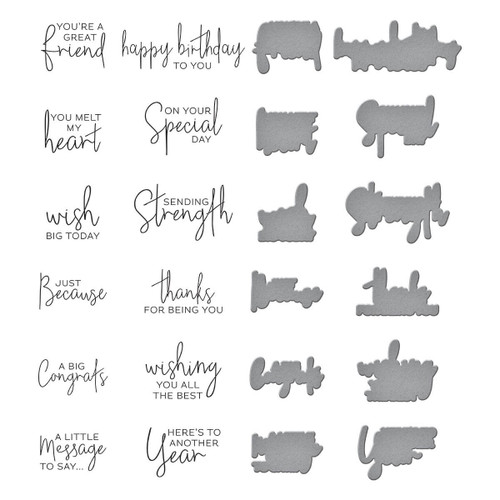 Spellbinders BetterPress Letterpress Press Plates & Dies Set-A Little Message 12/Plates & 12/Dies - BP026 Spellbinders BetterPress Letterpress Press Plates & Dies Set-A Little Message 12/Plates & 12/Dies - BP026