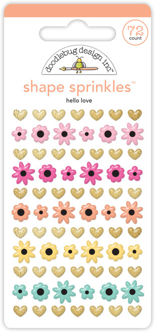 Doodlebug Sprinkles Adhesive Enamel Shapes-Hello Love, Hello Again DB8160 - 842715081604