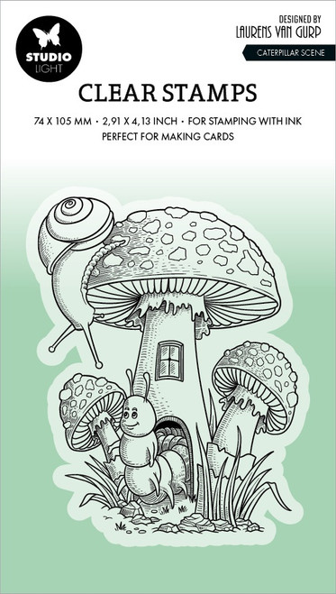 Studio Light Clear Stamps By Laurens Van Gurp-Nr. 536, Caterpillar Scene - STAMP536 - 8713943145883