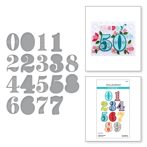 Spellbinders Etched Dies-Stitched Numbers S7234