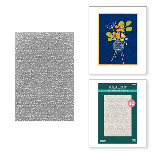 Spellbinders 3d Embossing Folder 5.5"X8.5"-Floral & Vine - E3D058 Spellbinders 3d Embossing Folder 5.5"X8.5"-Floral & Vine - E3D058