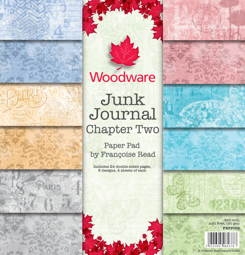 Woodware Double-Sided Paper Pad 8"X8" 24/Pkg-Junk Journal Chapter 2 By Francoise Read FRPP003 - 5055305980378