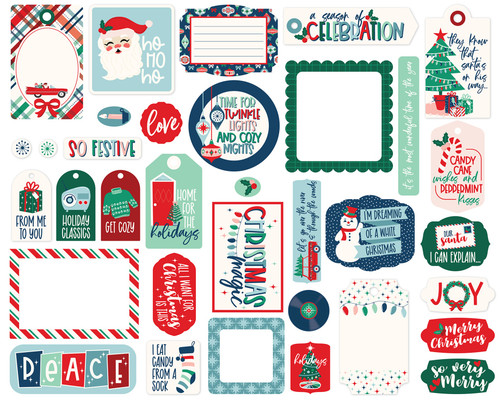 Echo Park Cardstock Ephemera-Frames & Tags, Happy Holidays PH327025