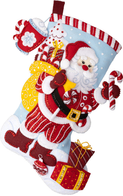 Bucilla Airplane Santa Felt Applique Stocking Kit