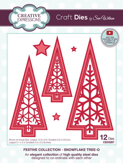 Creative Expressions Craft Dies By Sue Wilson-Snowflake Tree-O CED3267 - 5055305984802