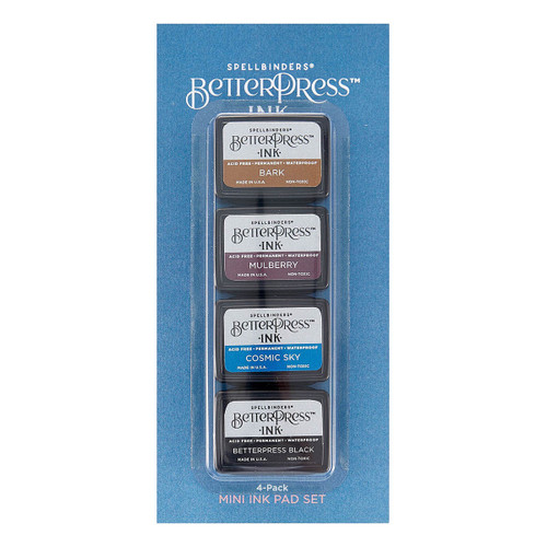 Spellbinders BetterPress Letterpress Mini Ink Pad Set 4/Pkg-Regal Tones BPI003 - 813233033956