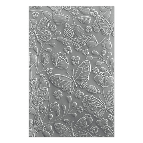 Spellbinders 3D Embossing Folder From The Stylish Ovals-Beautiful Butterflies - E3D055