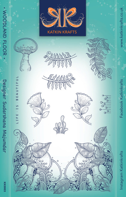 Creative Expressions 6"X8" Clear Stamp Set By Katkin Krafts-Woodland Floor KK0003 - 5055305980811