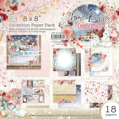 Asuka Studio Double-Sided Paper Pack 8"X8" 18/Pkg-Moon Bunny Celebration MP-61236 - 4582248612369