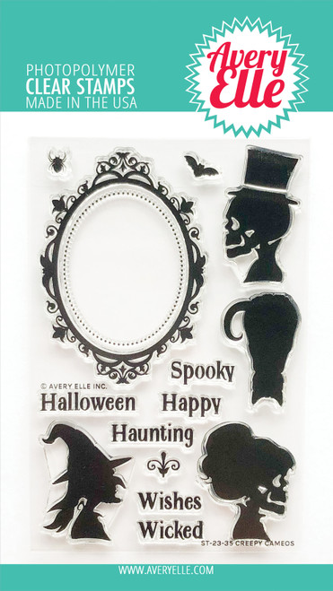 Avery Elle Clear Stamp Set-Creepy Cameos AE2335 - 810083782072