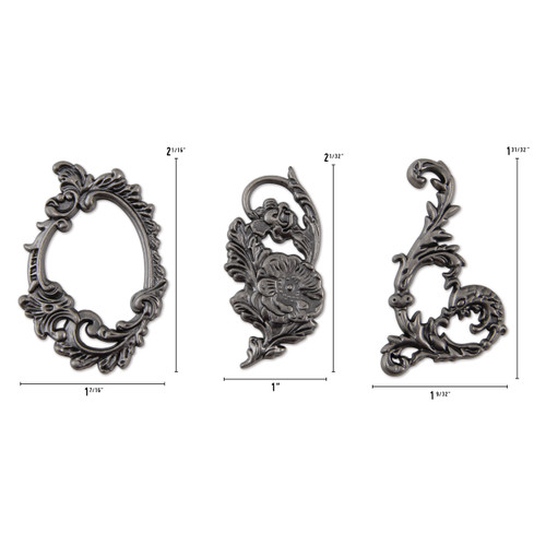 Idea-Ology Metal Adornments 3/Pkg-Ornate - TH94307 Idea-Ology Metal Adornments 3/Pkg-Ornate - TH94307