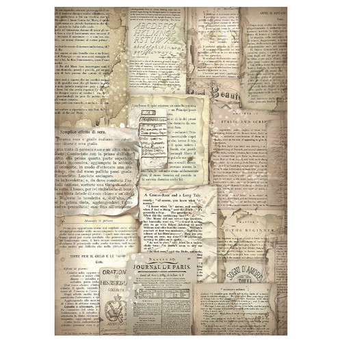 Stamperia Assorted Rice Paper Backgrounds A6 8/Sheets-Vintage Library FSAK6001