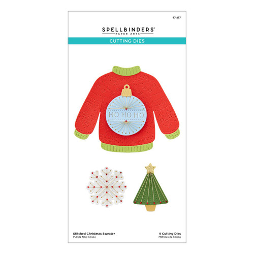 Spellbinders Etched Dies From The Christmas Collection-Stitched Christmas Sweater S7237 - 813233035820