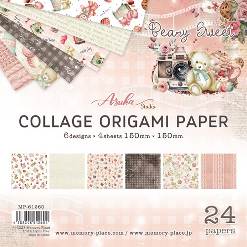 Asuka Studio Collage Origami Paper 6"X6" 24/Pkg-Beary Sweet - MP-61260 - 4582248612604
