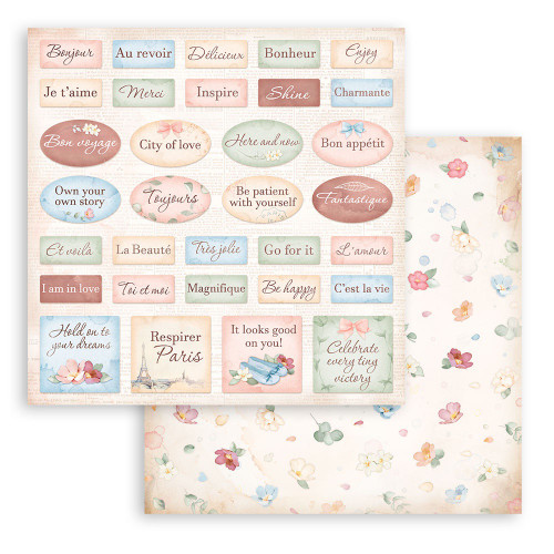 Stamperia Double-Sided Cardstock 12"X12"-Oh La La Labels SBB930 - 5993110027652