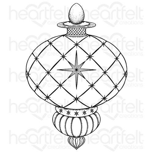Heartfelt Creations Cling Rubber Stamp Set-Large Holiday Ornament CPC31029