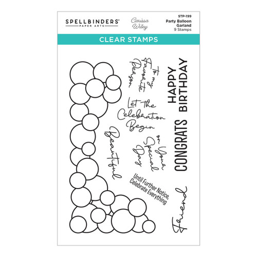 Spellbinders Clear Stamp Set-Party Balloon Garland STP199 - 813233035622