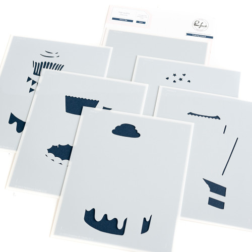 Pinkfresh Studio Stencils 4.25"X5.25" 6/Pkg-Sweet Day Layering - PF199423 - 736952879882