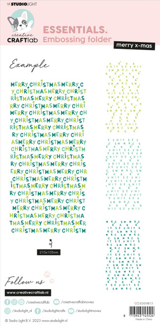 Studio Light Essentials Embossing Folder-Nr. 15, Merry X-mas LESEMB15