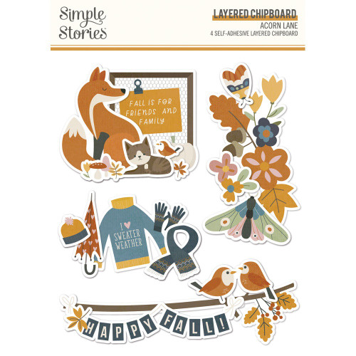 Acorn Lane Layered Chipboard-4/Pkg - AL21022 - 810112385465