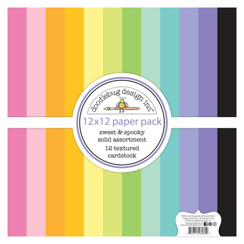 Doodlebug Textured Double-Sided Cardstock 12"X12" 25/Pkg-Sweet & Spooky DB8280 - 842715082809