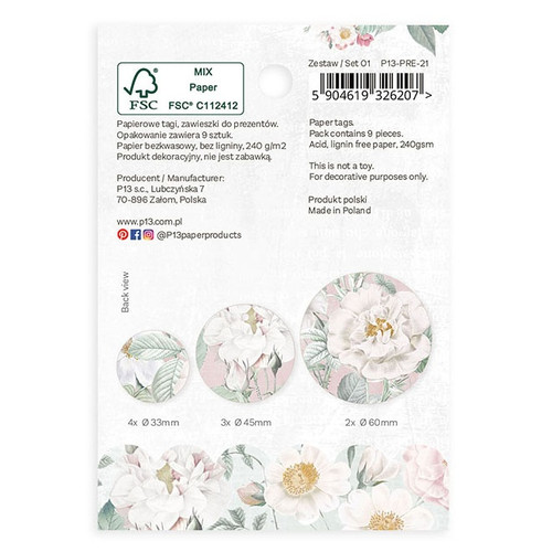 Precious Double-Sided Cardstock Tags 9/Pkg-#01 P13PRE21