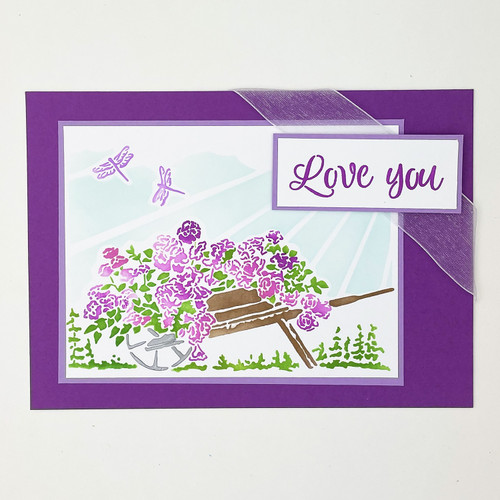 Crafter's Workshop Layered Card Stencil 8.5"X11"-A2 Layered Happy Wheelbarrow TCW8.5-6020