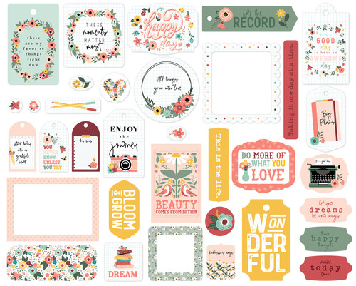 Echo Park Cardstock Ephemera-Frames & Tags, Year In Review - IR337025