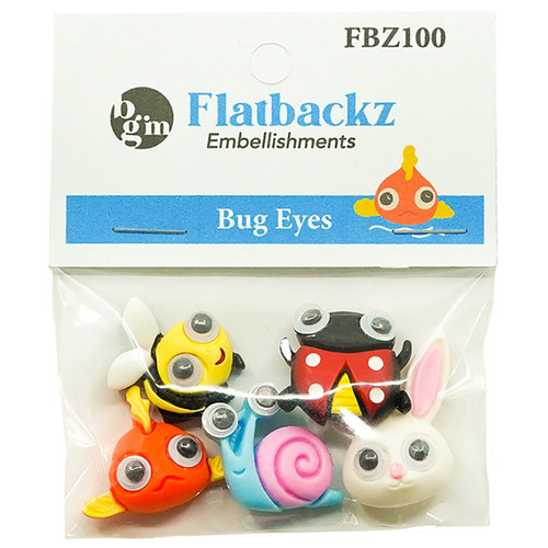 Buttons Galore Flatbackz Embellishments-Bug Eyes FBZ-100 - 840934006828