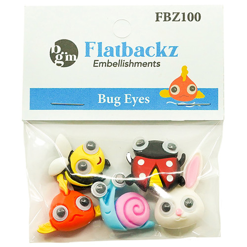 Buttons Galore Flatbackz Embellishments-Bug Eyes - FBZ-100 - 840934006828