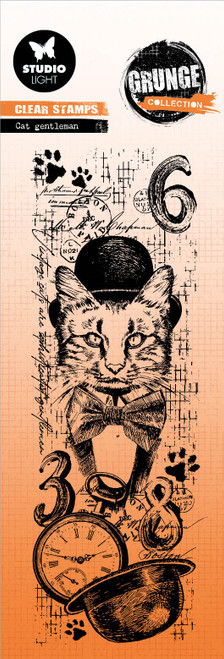 Studio Light Grunge Clear Stamps-Nr. 511, Cat Gentleman SSAMP511 - 8713943145098