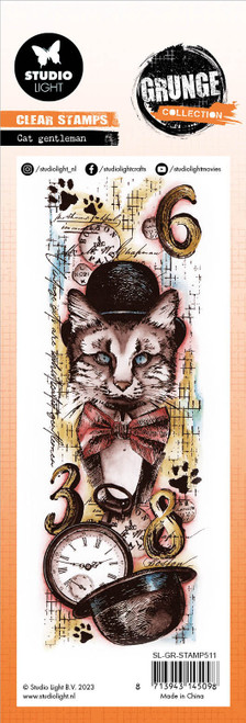 Studio Light Grunge Clear Stamps-Nr. 511, Cat Gentleman SSAMP511