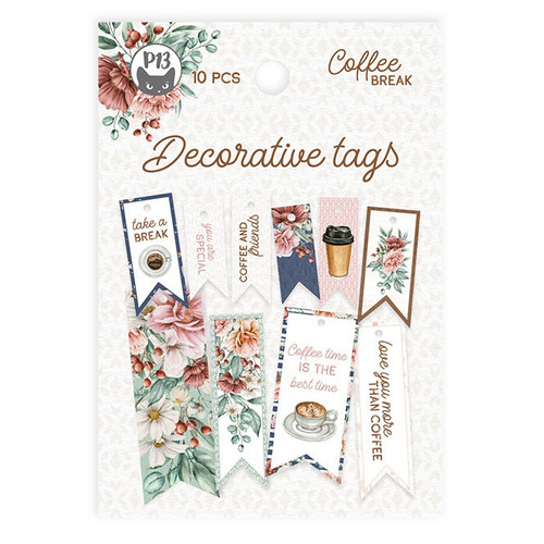 Coffee Break Double-Sided Cardstock Tags 10/Pkg-#02 P13COF22 - 5905523081343