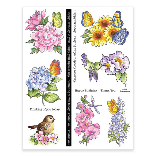 Stampendous Quick Card Panels-Hope Of Spring QC003