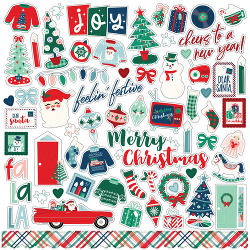 Echo Park Elements Cardstock Stickers 12"X12"-Happy Holidays PH327014 - 691835221816